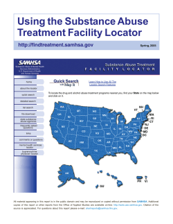 Using the Substance Abuse Treatment Facility Locator  Spring, 2005