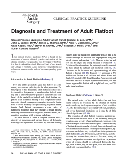 Diagnosis and Treatment of Adult Flatfoot CLINICAL PRACTICE GUIDELINE
