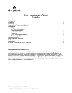 Urinary Incontinence in Women Guideline