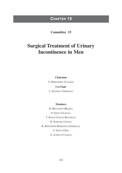 Surgical Treatment of Urinary Incontinence in Men C 19