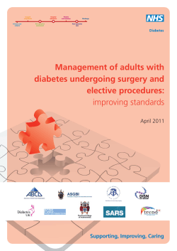 Management of adults with diabetes undergoing surgery and elective procedures: improving standards