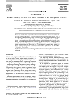 Ozone Therapy: Clinical and Basic Evidence of Its Therapeutic Potential