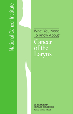 Cancer of the Larynx National Cancer Institute