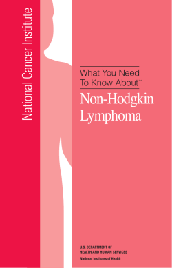 Non-Hodgkin Lymphoma National Cancer Institute What You Need