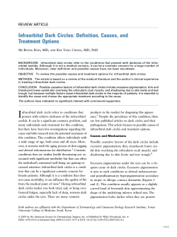 Infraorbital Dark Circles: Definition, Causes, and Treatment Options REVIEW ARTICLE M