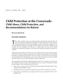 T  Child Protection at the Crossroads: Child Abuse, Child Protection, and