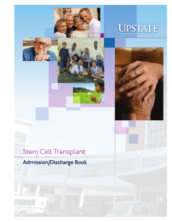 Stem Cell Transplant Admission/Discharge Book