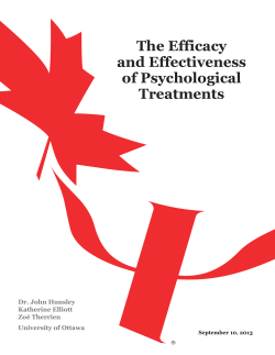 The Efficacy and Effectiveness of Psychological Treatments