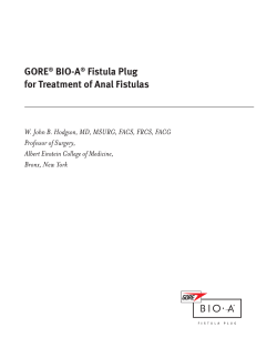 GORE BIO-A Fistula Plug for Treatment of Anal Fistulas