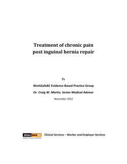 Treatment of chronic pain post inguinal hernia repair By