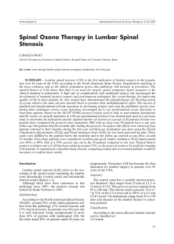 Spinal Ozone Therapy in Lumbar Spinal Stenosis J. BAEZA-NOCI