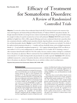 Efficacy of Treatment for Somatoform Disorders: A Review of Randomized Controlled Trials