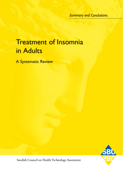 Treatment of Insomnia in Adults A Systematic Review Summary and Conclusions