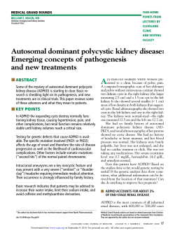 A Autosomal dominant polycystic kidney disease: Emerging concepts of pathogenesis and new treatments