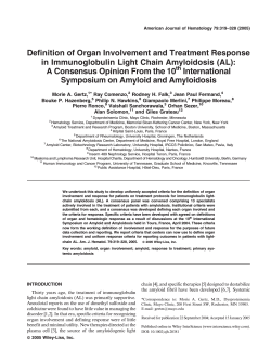 Definition of Organ Involvement and Treatment Response