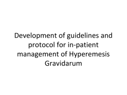 Development of guidelines and protocol for in-patient management of Hyperemesis Gravidarum