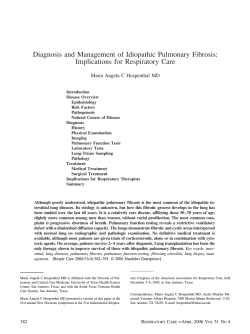 Diagnosis and Management of Idiopathic Pulmonary Fibrosis: Implications for Respiratory Care