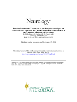 Practice Parameter: Treatment of postherpetic neuralgia: An