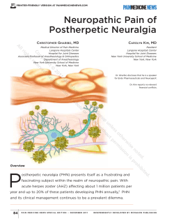 Neuropathic Pain of Postherpetic Neuralgia All rights r