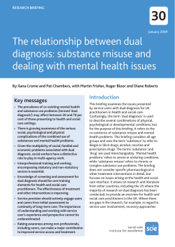 30 The relationship between dual diagnosis: substance misuse and
