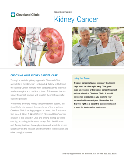 Kidney Cancer Treatment Guide CHOOSING YOUR KIDNEY CANCER CARE