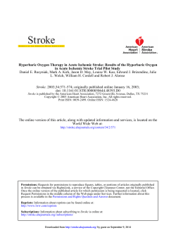 Hyperbaric Oxygen Therapy in Acute Ischemic Stroke: Results of the... in Acute Ischemic Stroke Trial Pilot Study