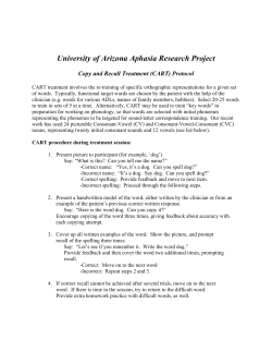 University of Arizona Aphasia Research Project