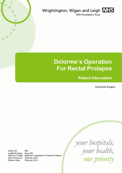 Delorme’s Operation  For Rectal