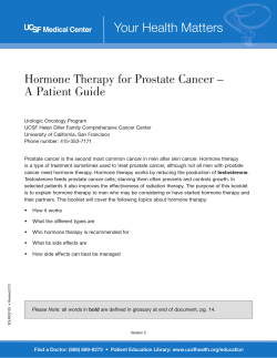 Your Health Matters Hormone Therapy for Prostate Cancer – A Patient Guide