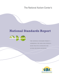 National Standards Report The National Autism Center’s