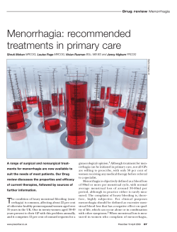 Menorrhagia: recommended treatments in primary care
