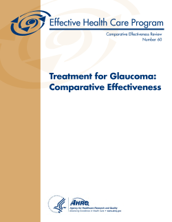 Treatment for Glaucoma: Comparative Effectiveness Comparative Effectiveness Review Number 60