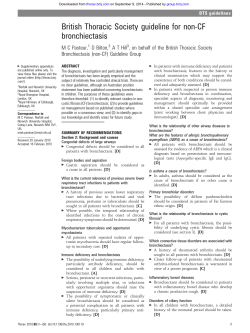 British Thoracic Society guideline for non-CF bronchiectasis