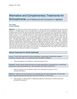 Alternative and Complementary Treatments for Schizophrenia