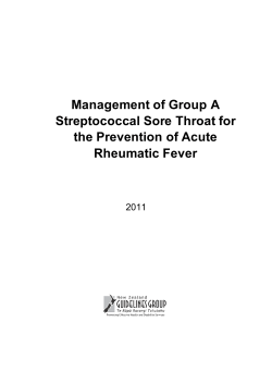 Management of Group A Streptococcal Sore Throat for the Prevention of Acute