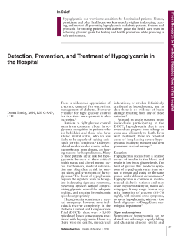 Detection, Prevention, and Treatment of Hypoglycemia in the Hospital Fr om Resear