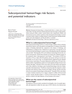 Subconjunctival hemorrhage: risk factors and potential indicators Clinical Ophthalmology Dove