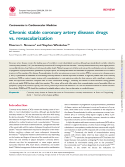 Chronic stable coronary artery disease: drugs vs. revascularization REVIEW Controversies in Cardiovascular Medicine