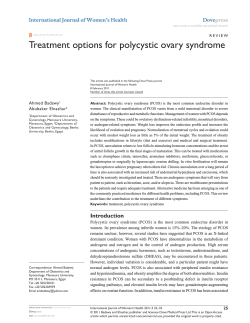 Treatment options for polycystic ovary syndrome International Journal of Women’s Health Dove press