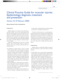 Clinical Practice Guide for muscular injuries. Epidemiology, diagnosis, treatment and prevention