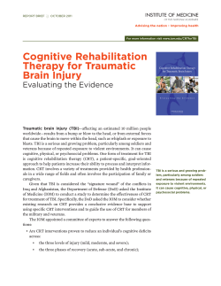 Cognitive Rehabilitation Therapy for Traumatic Brain Injury Evaluating the Evidence