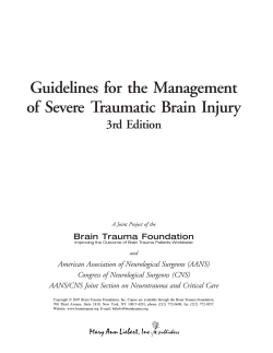 Guidelines for the Management of Severe Traumatic Brain Injury 3rd Edition