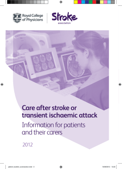 Care after stroke or transient ischaemic attack Information for patients and their carers