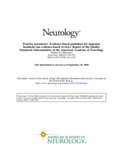 Practice parameter: Evidence-based guidelines for migraine