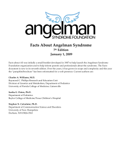 Facts  About  Angelman  Syndrome     7  Edition  