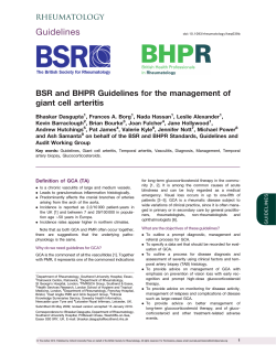 Guidelines BSR and BHPR Guidelines for the management of giant cell arteritis