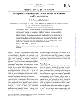 RESPIRATION AND THE AIRWAY Perioperative considerations for the patient with asthma