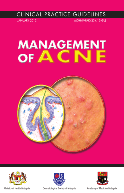 i MANAGEMENT OF ACNE