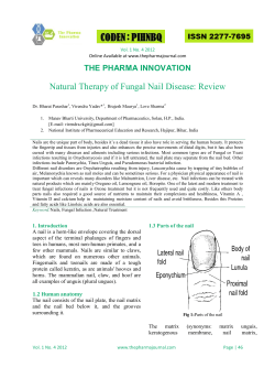 Natural Therapy of Fungal Nail Disease: Review THE PHARMA INNOVATION