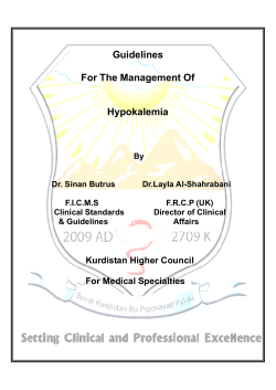 Guidelines  For The Management Of Hypokalemia